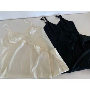 VTG Charmode slip Black Size 38 And Vanity Fair Slip White Size 40